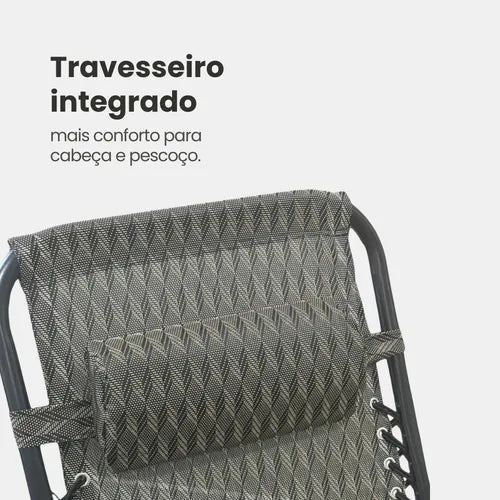 (QUEIMA DE ESTOQUE) Cadeira Reclinável e Dobrável - Suporta até 200kg + BRINDE EXCLUSIVO HOJE