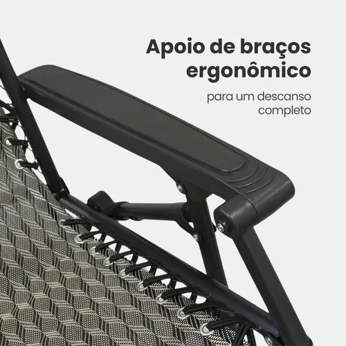 (QUEIMA DE ESTOQUE) Cadeira Reclinável e Dobrável - Suporta até 200kg + BRINDE EXCLUSIVO HOJE
